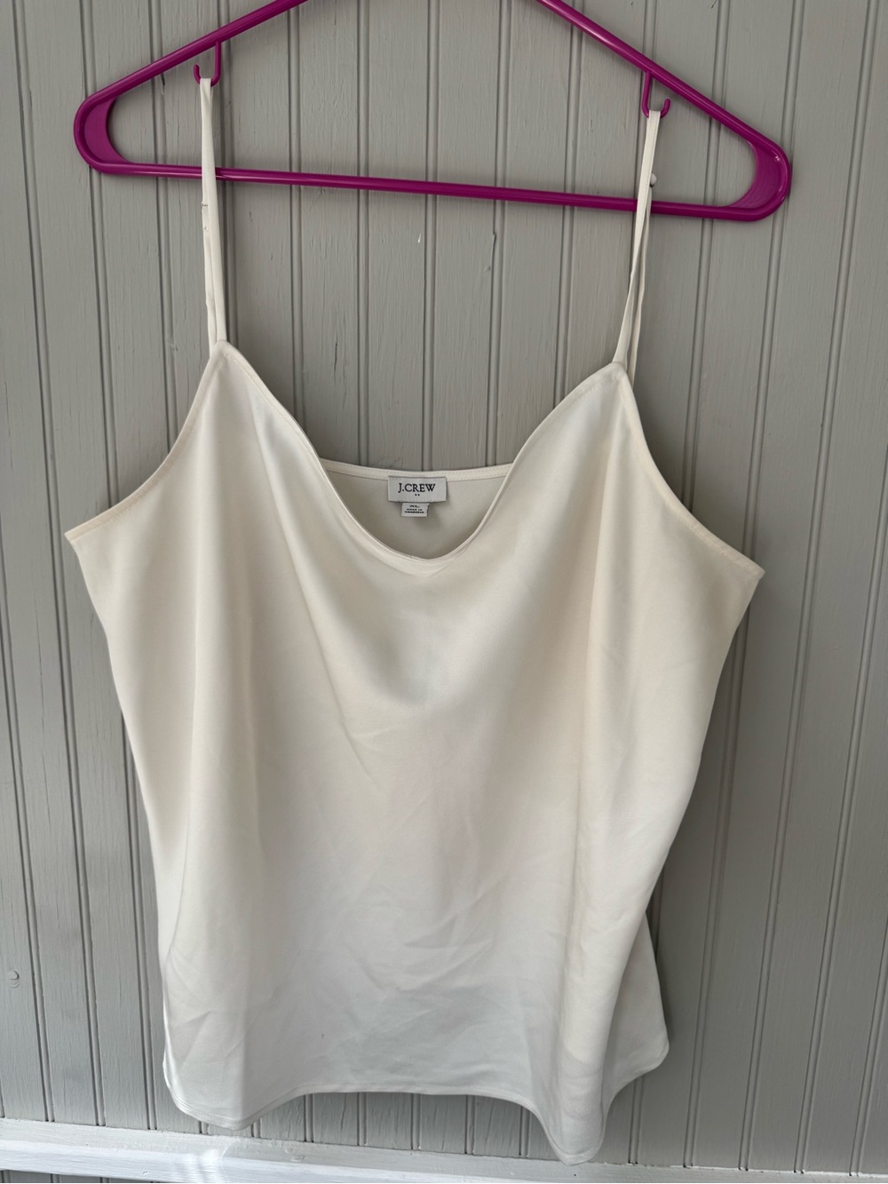J. Crew Ivory Satin Camisole with Spaghetti Straps